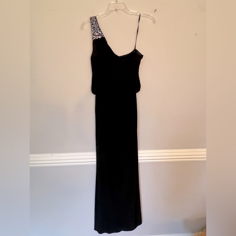JS Boutique Size 12 One Shoulder Long Black Women’s Maxi Dress